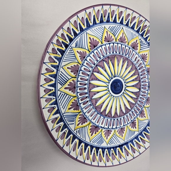 Italian Dipinto A Mano Sorrento Decorative Wall Plate Hand Painted Sunflower - Picture 3 of 10